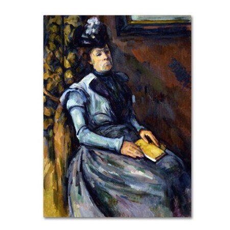 Trademark Fine Art Cezanne 'Seated Woman In Blue' Canvas Art, 18x24 AA00422-C1824GG